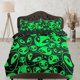 thumbnail image 1 of Alien UFO Kids Juego de Funda Nórdica Verde Neón, Ropa de Cama para Niños Pequeños, Invasión Espacial, 1 of 4
