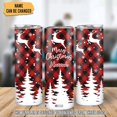 thumbnail image 2 of Personalized Christmas Skinny Tumbler - Unique Christmas Themed Tumbler - Santa Travel Cup - Holiday Christmas Gifts for Friends, Women, Men - Custom Name 20oz Stainless Steel Tumbler, 2 of 7