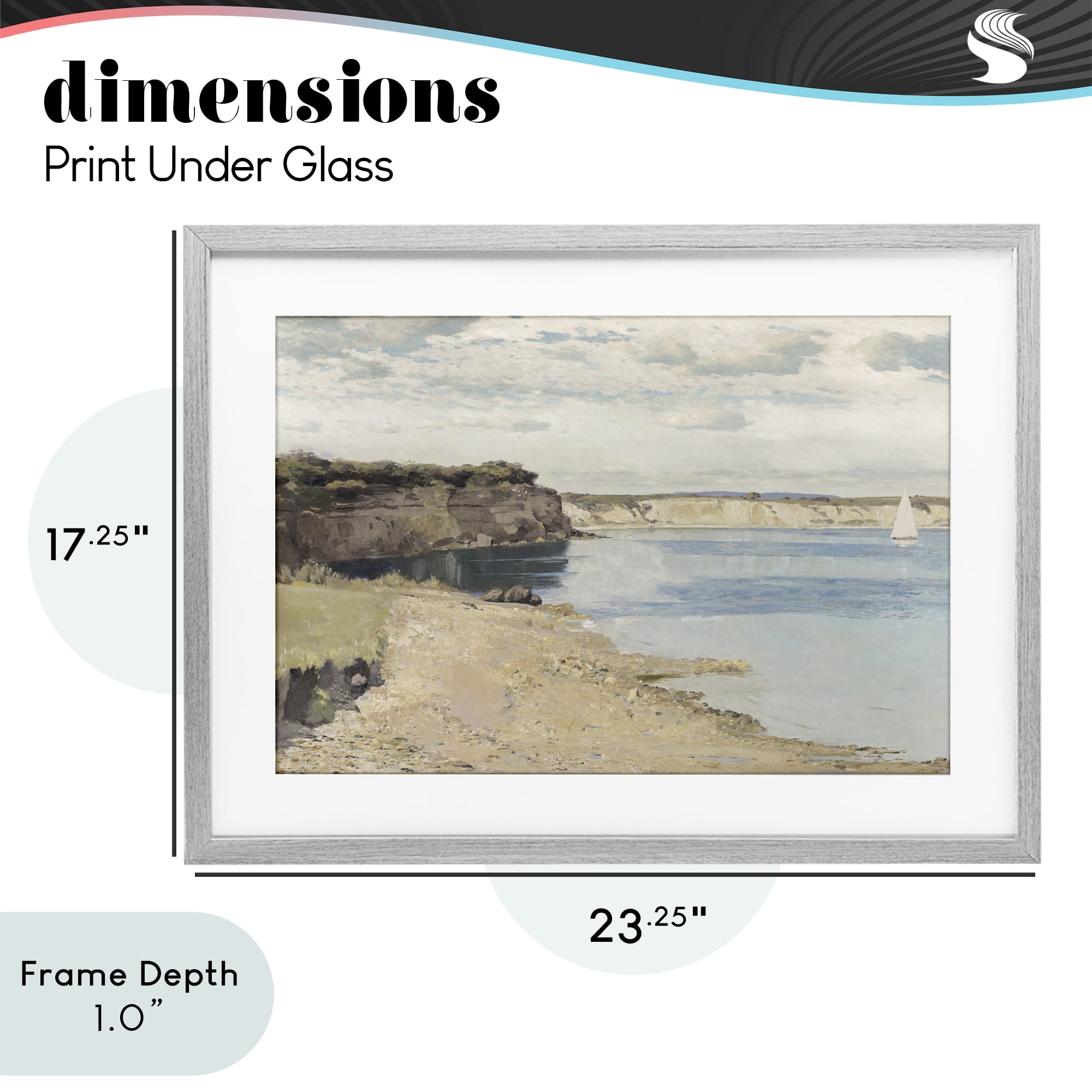 Stupell Industries Set Sail Peaceful Cove Gray Framed Print Under Glass, design by Christy McKee