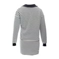 thumbnail image 5 of DHFJKG Striped 2 Piece Outfits For Women Casual Jogger Skirt Sets Turndown Collar Long Sleeve Top Drawstring Mini Skirts Loungewear Matching Set Holiday Outfit, 5 of 6