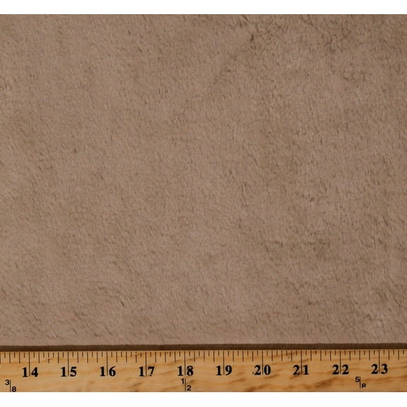 Tan Fur with Brown Faux Suede Reverse 60" Wide Polyester/Acrylic Blend Fabric by the Yard (7984S-11C-tan)