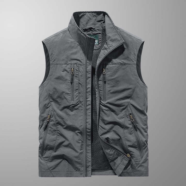 Vest heren outdoor waterdicht softshell mouwloos jack bodywarmer vest volledige rits softshell vest vissen fotografie sport zomer - XS-6XL, groen, S Vest heren outdoor waterdicht softshell mouwloos jack bodywarmer vest volledige rits softshell vest vissen fotografie sport zomer - XS-6XL, groen, S