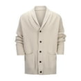 thumbnail image 3 of LIUJUNSHOP Zip - Up Cardigan for Men Mens Shawl Collar Knit Textured Button Down Cardigan Sweater Soft Comfortable Lightweight Versatile Casual Style, 3 of 8