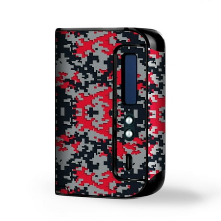- Skin Decal Vinyl Wrap for Smok Osub King 220W Vape Kit skins stickers cover / Digi Camo Sports Teams Colors digital camouflage Red Grey Black