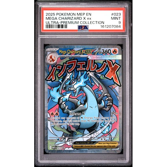 Collectible 2025 Pokemon Mega Evolution Black Star Promo Ultra Premium Collection Mega Charizard X Ex #023 PSA 9