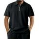 thumbnail image 2 of pstuiky Camisas de manga corta para hombre, Camiseta informal de verano para hombre, de color liso, con mangas cortas, cremallera y solapa camisas casuales para hombre xxl, 2 of 7