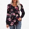 thumbnail image 2 of PuLe Women's Top Long Sleeve Shirts for Women Fall Tops Dressy Casual Blouses Pleated Scooped Neck Tunic Tops for Leggings ﻿, 2 of 5