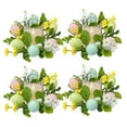 thumbnail image 4 of KUNPENG 4PCS Easter Candle Rings Wreaths for Front Door Decorations , 8inches Spring Mini Easter Wreaths Decorations for the Home, Easter Table Centerpiece, 4 of 11