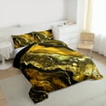 thumbnail image 3 of Manfei Aesthetic Marble Bedding Comforter Set,Luxury Style Twin Comforter Sets,Gold Black Bedding Set For Teens,Breathable Bedroom Decor Reversible,2 Pieces, 3 of 8