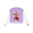 thumbnail image 5 of Staki Bomber Jacket Girls Kids Baseball Jackets Casual Jacket Christmas Bomber Jackets(Purple,7-8 Years), 5 of 7
