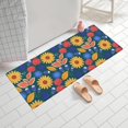 thumbnail image 2 of Pioneer Flower Floral Print Pattern Bathroom Rugs Mat, Non Slip Microfiber Bathroom Rug with Rubber Backing, Soft Mats for Bathroom Floor Tub Shower, 24"x60", 2 of 5