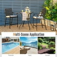 thumbnail image 4 of Costway 3 PCS Patio Bar Stool Square Table Bistro Set Cushioned Chairs Armrest, 4 of 9