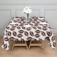 thumbnail image 3 of Brown Footballs Repeat Pattern Square Tablecloth,Waterproof Square Table Cover,Wipeable Spillproof Washable Table Cover for Home Kitchen Party Decor 60"x60"(152x152cm), 3 of 6