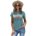 thumbnail image 3 of ABPHQTO Camiseta con estampado de sol azul para mujer, 3 of 5
