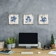 thumbnail image 5 of Blue Plant Leaf Wall Art: Natural Botanical Canvas Artworks Print Painting for Dinging Room (12'''' x 12'''' x 3 Panels), 5 of 6