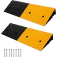 thumbnail image 1 of IAJXWI 2PCS Rubber Curb Ramp 4'' Rise Heavy Duty Driveway Ramps for Sidewalk Threshold Ramp for Loading Dock Sidewalk Car Scooter Bike Motorcycle, 39'' (L) x 10'' (W) x 4'' (H), 1 of 1