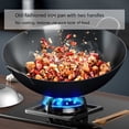 thumbnail image 3 of Iron Wok, Chinese Wok with Double Ear Handle, Traditional Old-Fashioned Iron Pan, Diverse Culinary Styles, Cookware, 3 of 6