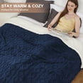 thumbnail image 6 of COZONY 90" x 100" Electric Blanket, King Electric Heating Blanket, 240GSM Jacquard Long Plush Sherpa & 210GSM Sherpa,Dual Control,10 Heating Levels, 10 Time Settings, Machine Washable, ETL, Navy Blue, 6 of 10