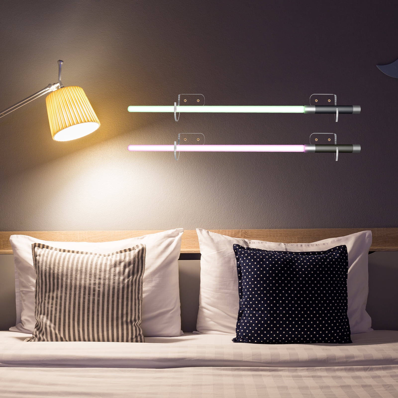 Uxcell Acrylic Baseball Bat Wall Mount Holder, 4 Set Light Saber Wall Display Rack for Home Office Use, Clear