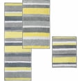 thumbnail image 4 of iDesign Microfiber Stripz Bathroom Shower Rug, 21" x 17", Gray and Yellow, 4 of 5