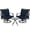 Navy Blue, variant on Aoodor 3-Piece Outdoor Patio Dining Set with Swivel Rocking Chairs and Glass Table, Peacock Blue