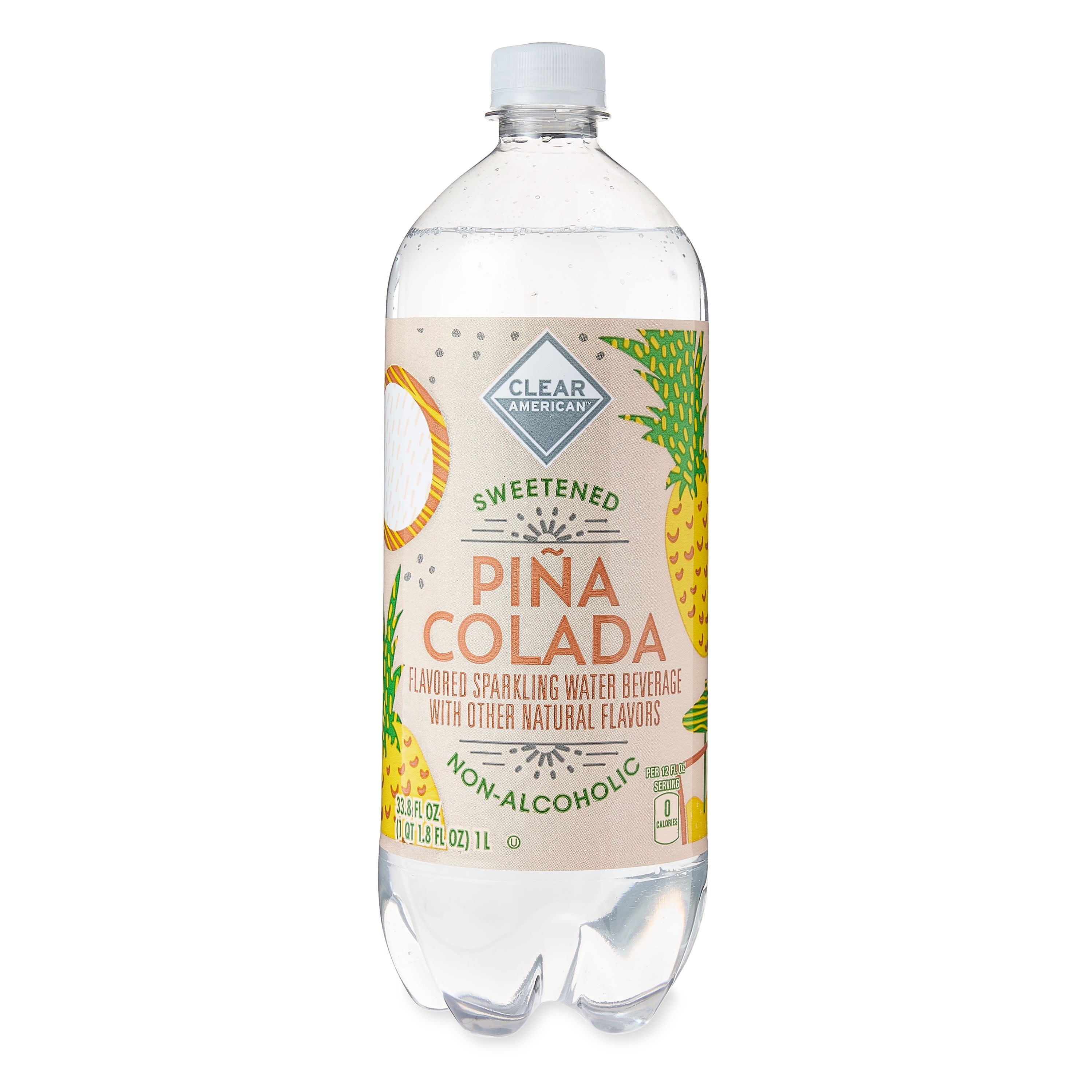 Clear American NonAlcoholic Pina Colada Sparkling Water, 33.8 fl oz