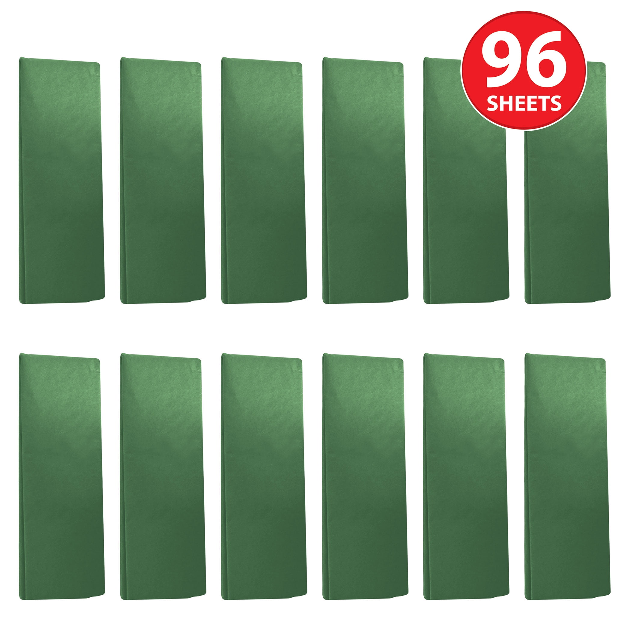 Green Tissue Paper Sheets, 20" x 20", Pack of 96 Sheets