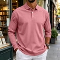 thumbnail image 2 of UDAUDU Mens Long Sleeve Polo Shirts Cotton Collared Shirts Casual Business Work Office Athletic Classic Fit Golf Shirts XL, 2 of 9