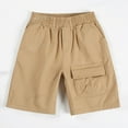 thumbnail image 2 of Ticikt Boy's Summer Khaki Shorts, Boys Shorts School Uniform Flat Front Twill Chino Shorts,Color:Khaki,3-4 Years, 2 of 9