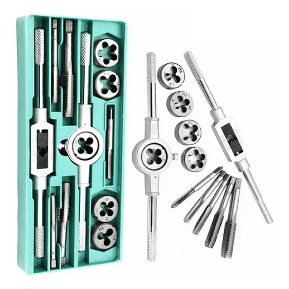 Kit De 12 Machuelos Con Maneral Broca Tipo Matraca Ajustable