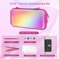 thumbnail image 2 of homicozy Nintendo Switch Accessories-Hard Protective Carry Case for Switch OLED witch 10 Game Card Slot,Soft TPU Cover, Screen Protector,Adjustable Strap,Thumb Grip Caps (Laser Pink), 2 of 6