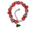 thumbnail image 2 of Delight Jewelry Silvertone Small Green Megaphone Red Paw Print Bead Bracelet, 7"+2", 2 of 4