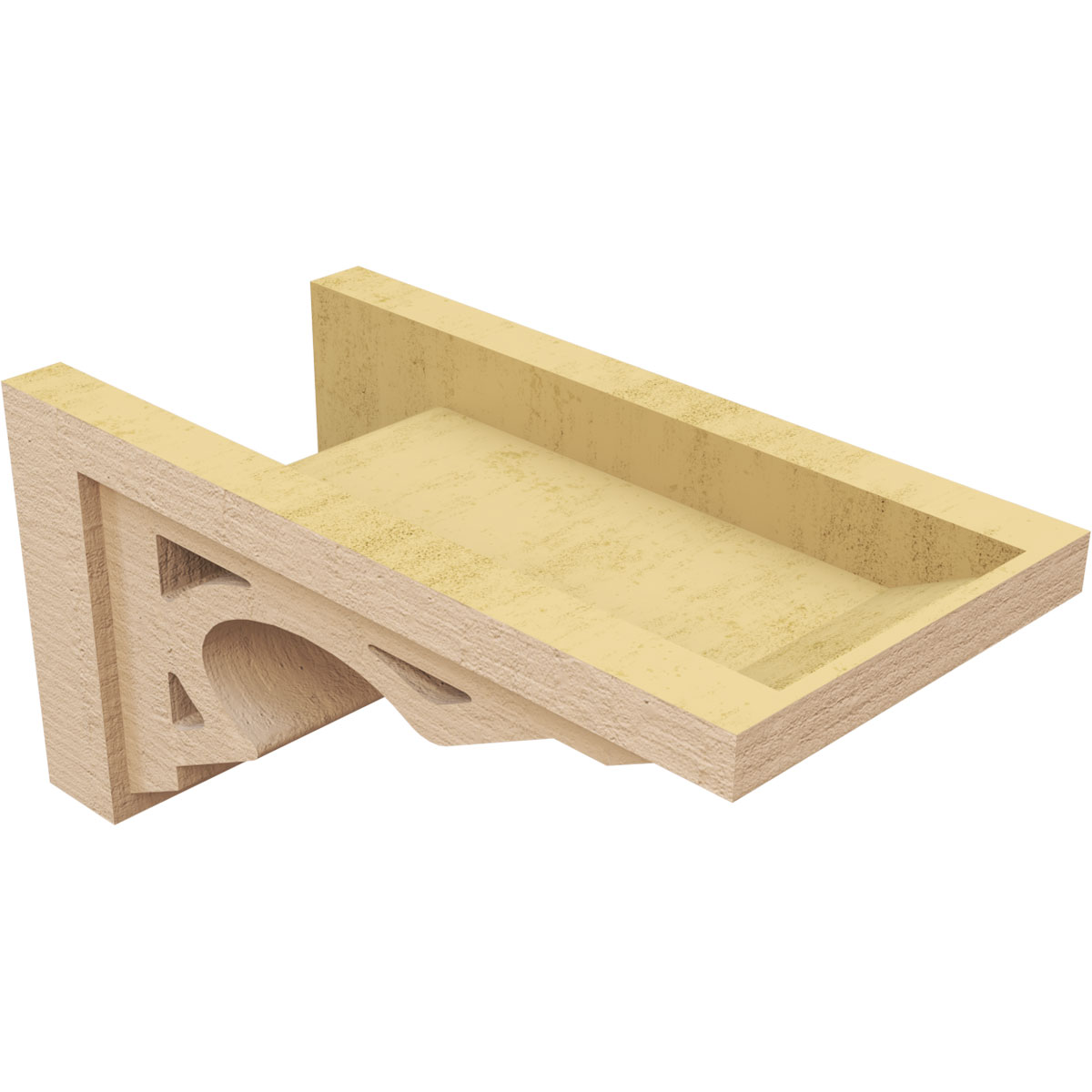 10"W x 20"D x 10"H Wide Sheridan Rough Cedar Woodgrain TimberThane Corbel, Primed Tan