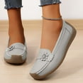 thumbnail image 2 of Xfvqtps Womens Floral Detail Loafers Soft Sole Slip on Comfort Shoes for Women Lightweight Breathable Casual Flat Shoes for Work Daily Wear Gray, 2 of 7