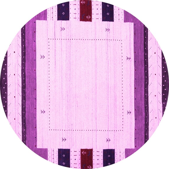 Ahgly Company Indoor Round Solid Pink Modern Area Rugs, 4' Round