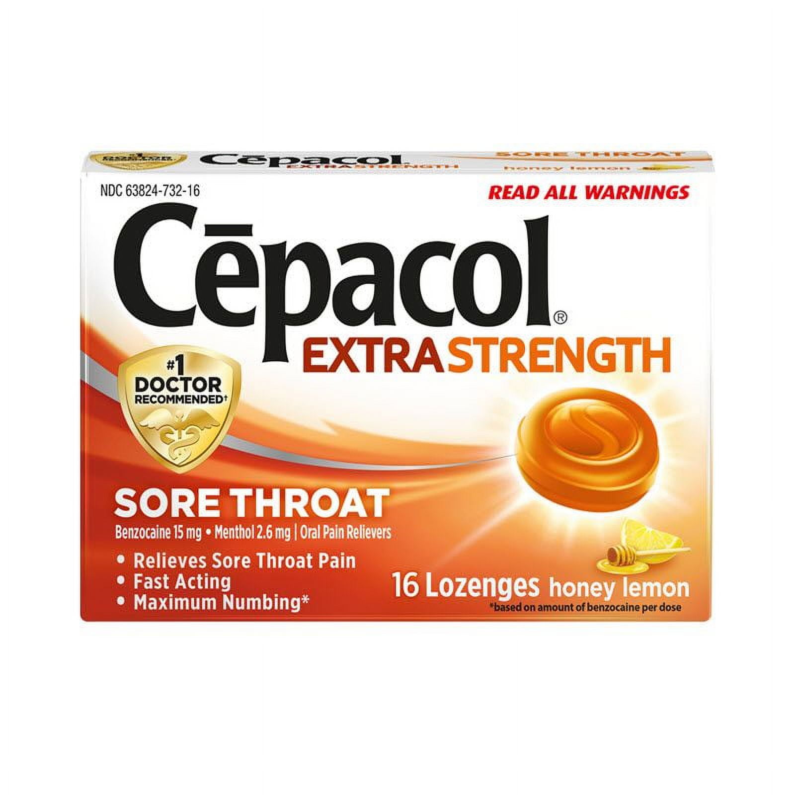 Cepacol 2 Pack Extra Strength Sore Throat Lozenges, Honey Lemon