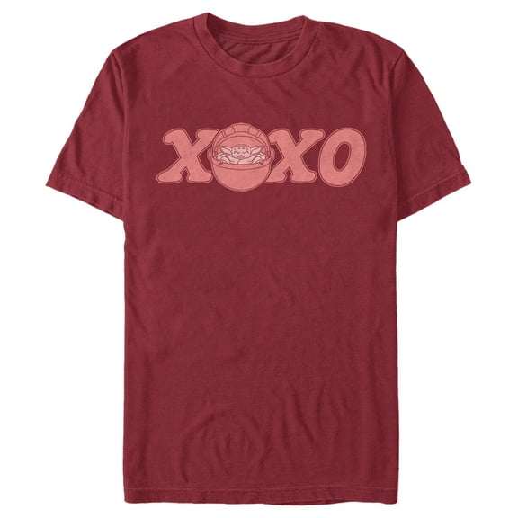 Men's Star Wars: The Mandalorian Valentine's Day The Child XOXO Bassinet  Graphic Tee Cardinal Medium