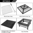 thumbnail image 5 of 32" Metal Fire Pit Brazier Square Table Wood Burning Patio Heater Stove Outdoor, 5 of 8