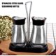 thumbnail image 5 of Salt and Pepper Shaker Set, fenihooy Set of 2 Stainless Steel Salt & Pepper Shakers with Stand Basic Cruet Set Jar with Glass Bottom Stainless Steel S, 5 of 5