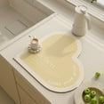 thumbnail image 2 of Heart Shaped Diatomaceous Mud Mat Absorbent Sink Drying Pad for Kitchen Countertop Dish Drainer Fast Drying Non-Slip(Yellow), 2 of 6