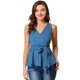 thumbnail image 1 of INSPIRE CHIC INSPIRE CHIC Tops De Verano Para Mujer, Sin Mangas, Con Escote En V, Con Lazo, En La Cintura Lago azul S, 1 of 4