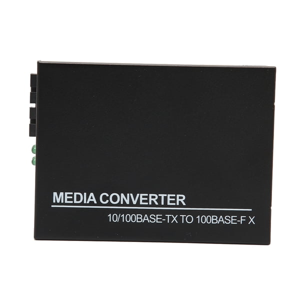 Fiber Optic Modem, Broadcast Windstorm Prevention LED Indicators Media Converter Strong Heat Dissipation Metal Housing Fiber Transceiver for Indoor Outdoor US Plug