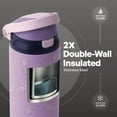 thumbnail image 5 of TAL 24oz Stainless Steel 2-in-1 Straw and Chug Water Bottle with Push Lid, Purple Flowers, 5 of 11