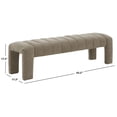 thumbnail image 3 of SAFAVIEH Couture Bellisima Solid Tufted Boucle Modern Bench, Brown, 3 of 6