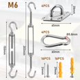 thumbnail image 2 of M6 Awning Attachment Set, 304 Stainless Steel, Heavy Duty Sun Shade Sail Stainless Steel Hardware Kit for Square and Triangle Gardens, Awning Installation Attachment Accessories, 2 of 5
