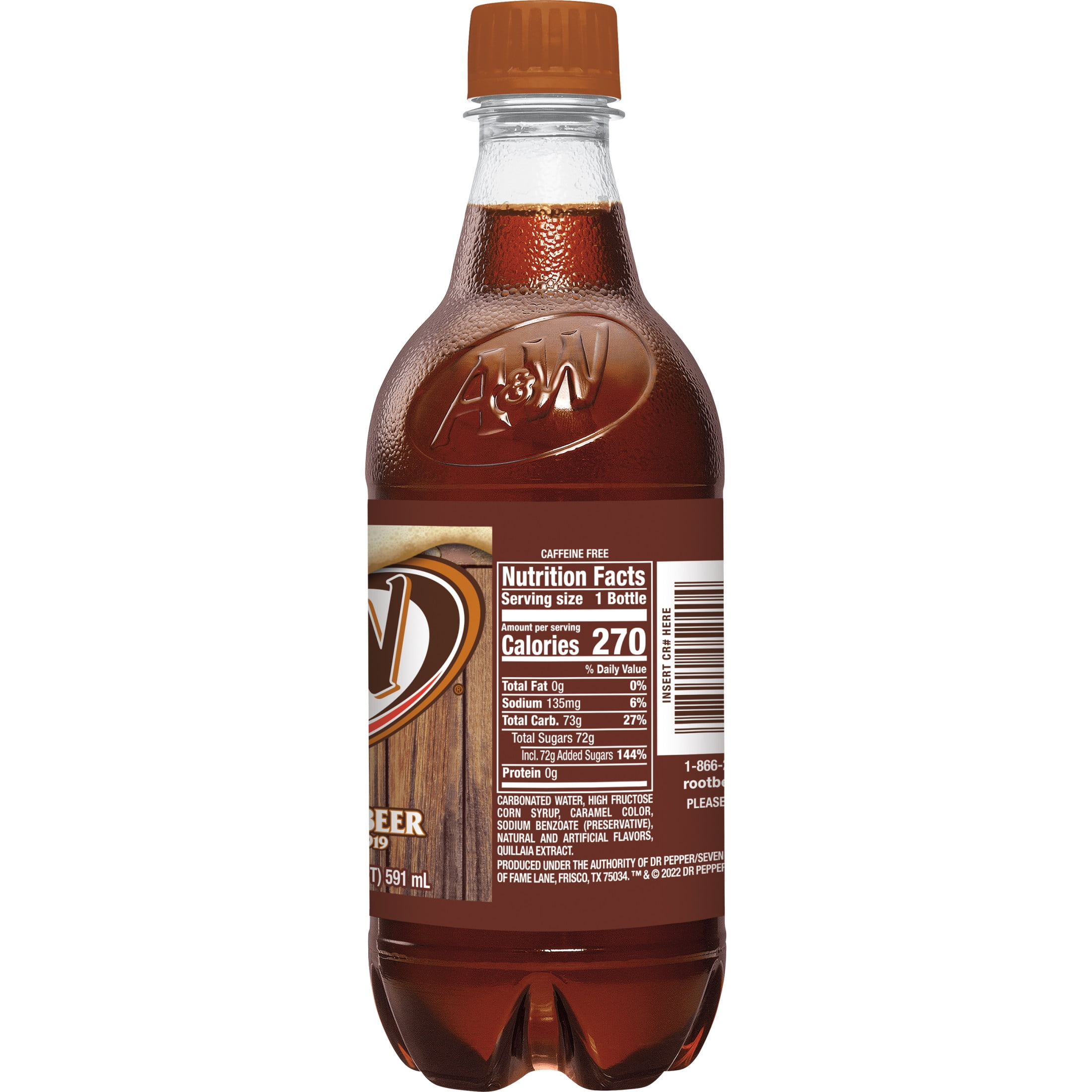 A&W Root Beer Soda Pop, 20 fl oz, Bottle