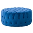thumbnail image 1 of CorLiving Lynwood Velvet Large Round Tufted Ottoman, 1 of 6