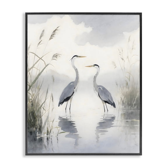 Stupell Industries Rustic Lodge Serene Wetlands Heron Reflections Black Framed Giclee Art, 11 x 14, by Creative Studio