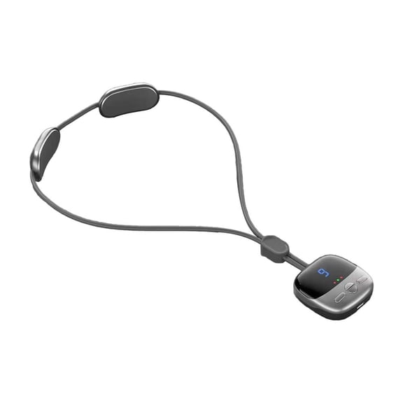 Portable Pendant Neck Massager with Heat, 58g Ultra-Lightweight Cordless Pulse Neck Relaxer, 4 Modes & 9 Intensities Electric Cervical Massager for Pain Relief, Travel & Office Gift, Grey (1pc)
