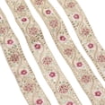 thumbnail image 1 of 10 Yards Embroidered Jacquard Ribbon Metallic Chinese Ethnic Style Vintage Pattern Woven Gold Sequin Floral Polyester Ribbons Trim with Paillette for Sewing Making Crafts Christmas Supply, 1 of 9